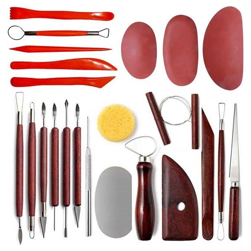 T02C!Clay Sculpting Tools,23Pcs Pottery Tools Kit, Polymer Clay Tools,Pottery Ribs, Air Dry Clay Tools For Sculpting