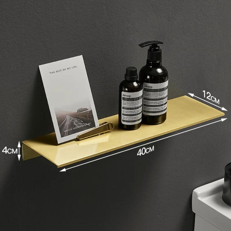 Brushed gold bathroom shelf bathroom rack wall hanging cosmetics storage rack toiletries shelf