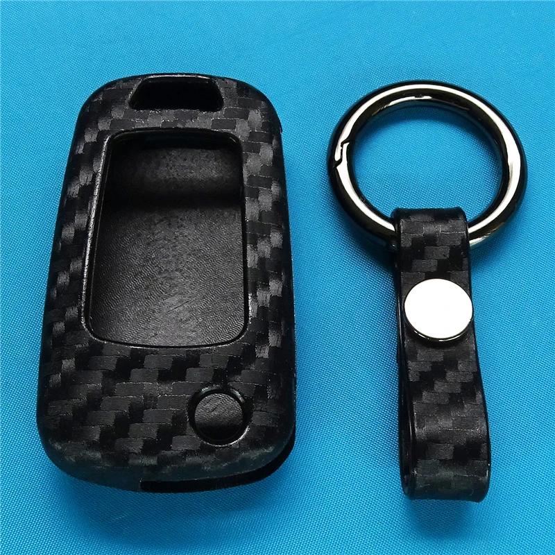 1 Pcs Carbon Fiber Silicone Car Key Cover For Chevrolet Camaro Malibu Cruze Aveo Trax Opel Astra Corsa Meriva Zafira Antara