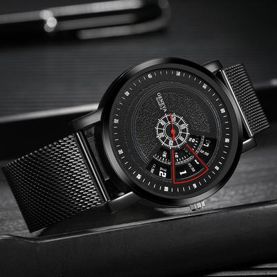 Fashion Creative Turntable Men's Watch Men's Watch Quartz Watch Milan with Mesh Belt
