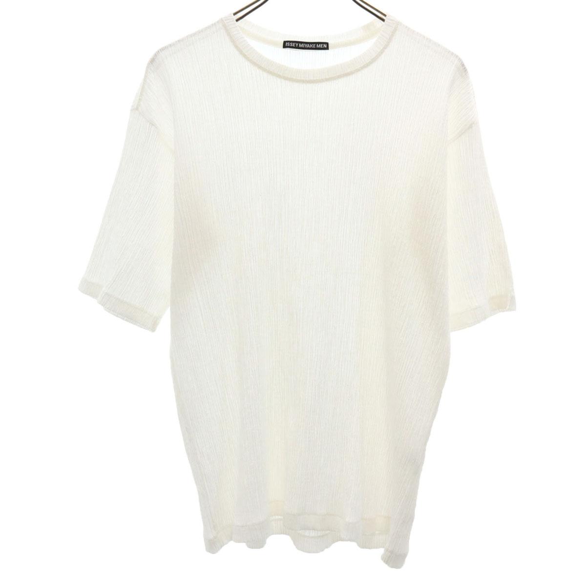 

ISSEY MIYAKE MEN сделано в Японии Футболка с коротким рукавом плиссированная 4 белая Мужская Б/У