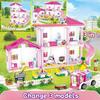 708pcs Creative 3in1 Girl House Summer Holiday Villa Building Blocks DIY tabletop decoration birthday Christmas gifts For Kids