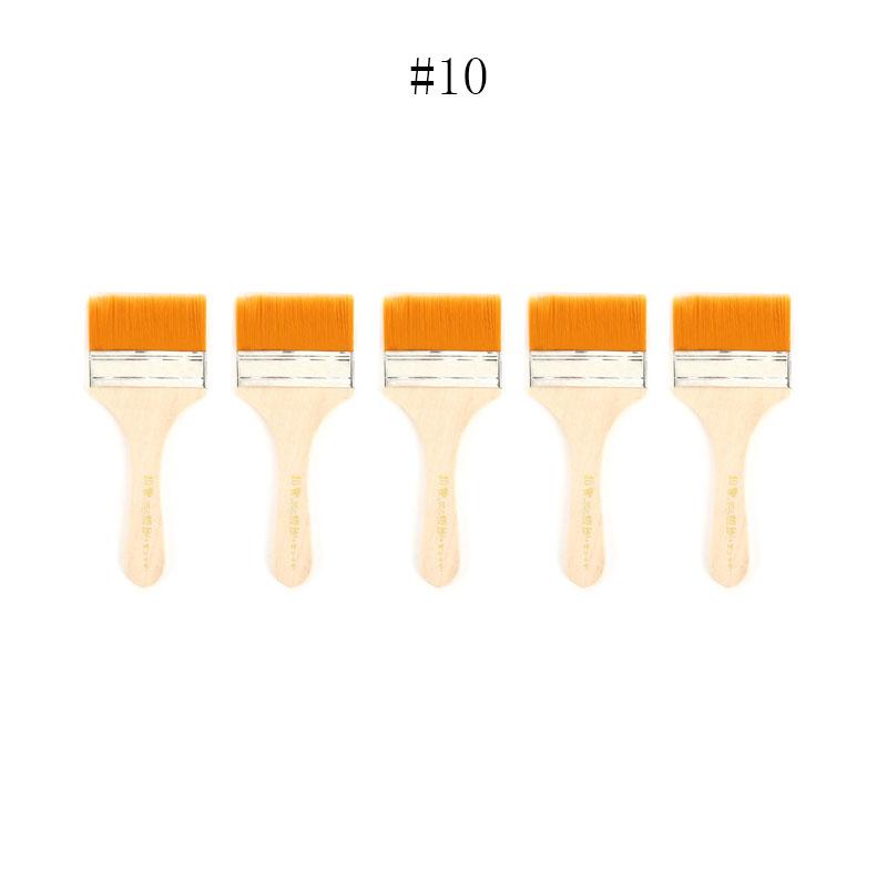 5/10/12pcs/Set Memory Nylon Paint Brushes for Acrylic/Oil/Watercolor Drawing Wooden Synthetic Bristles Easy To Clean BBQ Brush