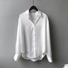 Spring Fashion Button Up Satin Silk Shirt Vintage Blouse Women White Tops Lady Long Sleeves Female Loose Street Shirts