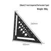 7-inch Aluminum Alloy Precision Triangle Ruler - Metric & Imperial Woodworking Measuring Tool