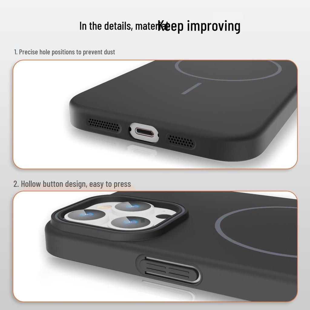 iPhone 16 Pro Max Magnetic Skin-Feel Frosted Full Coverage Case for Apple 17 Air