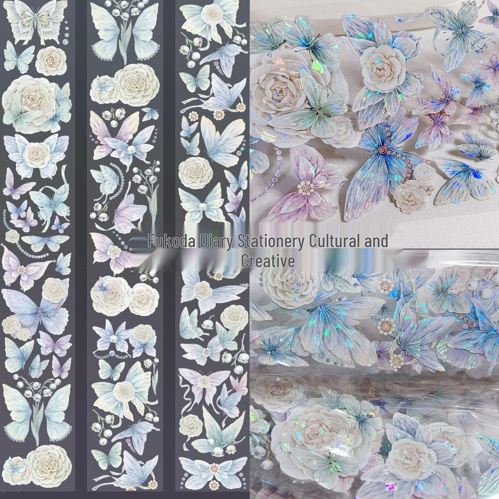 Falling Sunset Tide Washi Tape & Stickers for Journals: Flowing Hemp Ancient Style