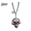 Skull Car Mirror Hanging Ornament Ornament Gothic Faux Pearl Chain Auto Rear Spooky Vehicle Accessories View Charm Funny Interior Pendant for Women