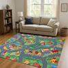 City Street Road Traffic Race Track Child Interaction Game Cartoon Living Room Kid Playroom Non-Slip Area Rug Carpet for Bedroom