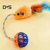 Interactive Cat Mouse Toy with Bells Simulation Plush Mouse Cat Chew Toy Fuzzy Cat Mice Bell Toy for Indoor Cats