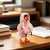 1 Set Desk Goose Hoodie Street Style Goose Outfit Plush Hoodie with Sunglasses And Necklace for 7-Inch Goose Statue Desk Table Decor