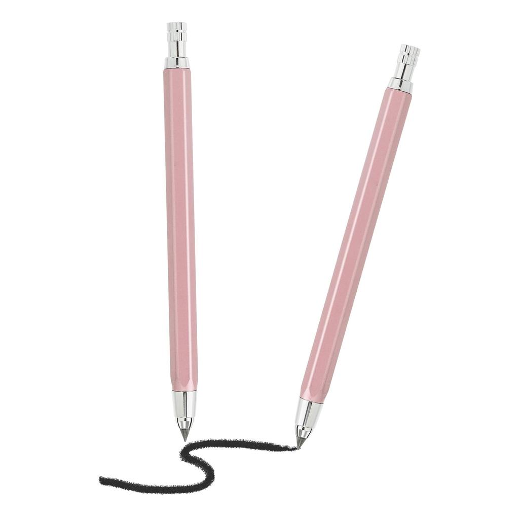 PATIKIL Mechanical Pencil Large Automatic Metal Holder with for Pink 2-Pack Set, 4.0mm, Sharpener, Graphite, Drawing, Art, Sketching, Woodworking,