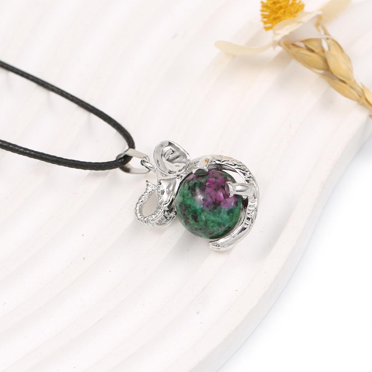 

Женское ожерелье из натурального камня агаты/розовый кварц кулон в форме слона кожаные цепочки подвески для женщин любовь романтический подарок Epidote