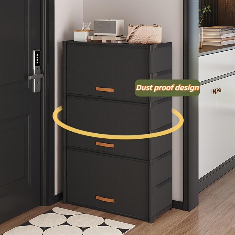 Shoe Rack with Dust Cover - Portable, Stackable and Independent Home Office Shoe Cabinet, Clean, Neat, Convenient, Beautiful, The Best Christmas Gift