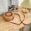 Ethnic Style Rattan Weave Bag Bohemian Round Crossbody Bag Retro Beach Bag  Picnic