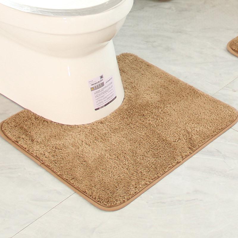 Thickened U-Shaped Non-Slip Absorbent Toilet Mat - Dirt-Resistant Bathroom and Bedside Carpet