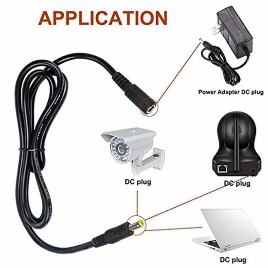 DOONJIEY 2.1x5.5mm Male To Female DC-12V Power Cable Extension Cord for CCTV