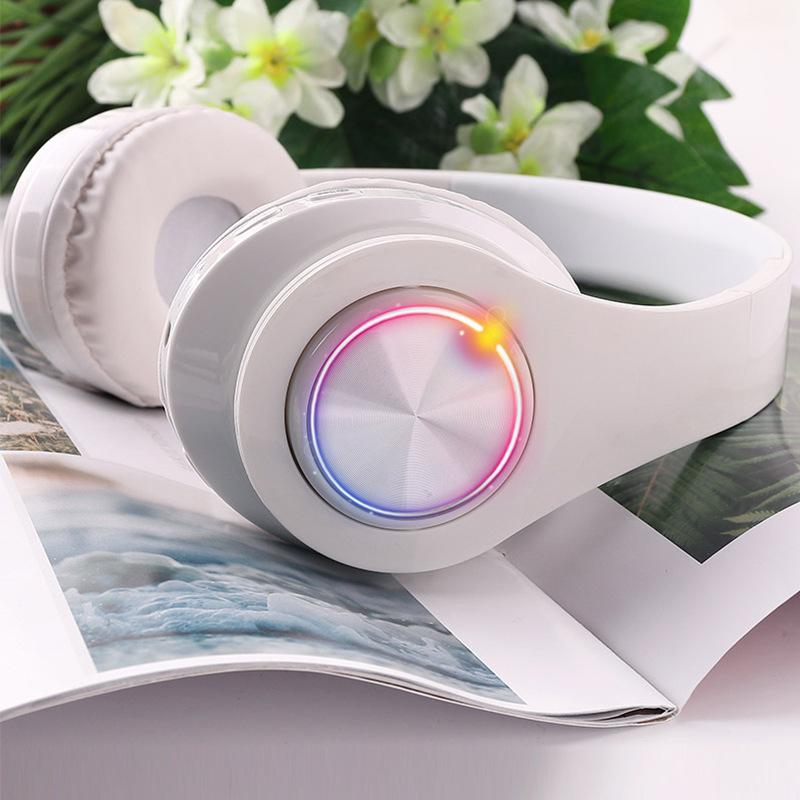 B39 Luminous Foldable Wireless Bluetooth Headphones with Card Slot (2024 Model)