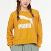 Puma Color Block Logo Printed Sports Crewneck Sweatshirt Women Sweatshirt Yellow 531382-37