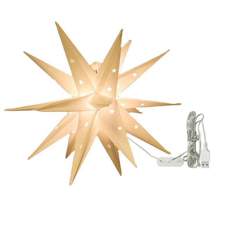 Papierstern Laterne Schwarz – 3D Stern Lampenschirm Als Hängende Deko Für Weihnachten & Party