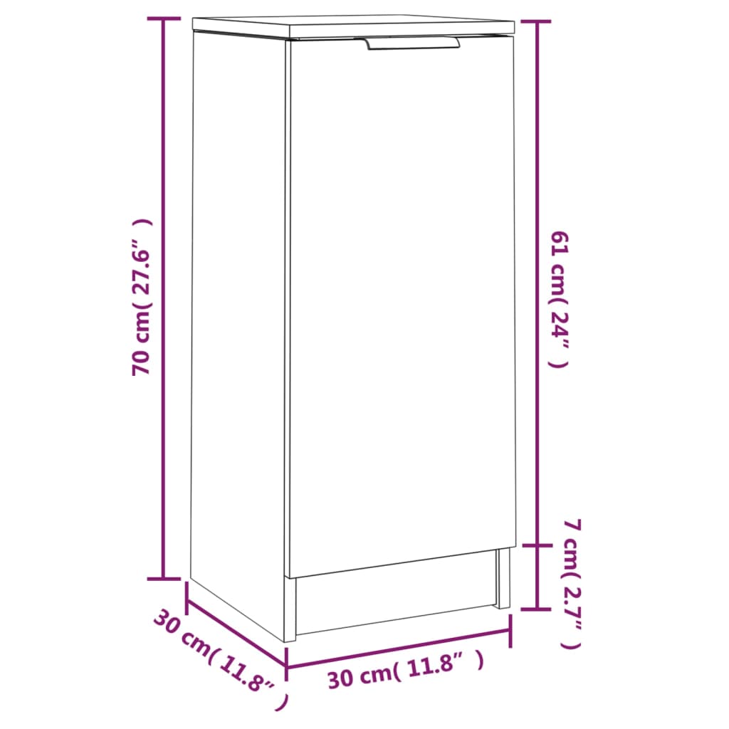 Sideboard Concrete Grey 30 x 30 x 70 cm Particleboard