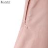 ZANZEA Women Summer Casual V-Neck Solid Color Short Sleeve Dress