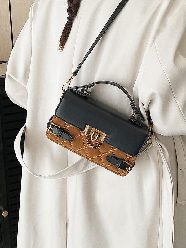 

2025 Autumn Argyle Retro Small Square Crossbody Handbag for Women 20x12x8 cm світло-коричневого кольору