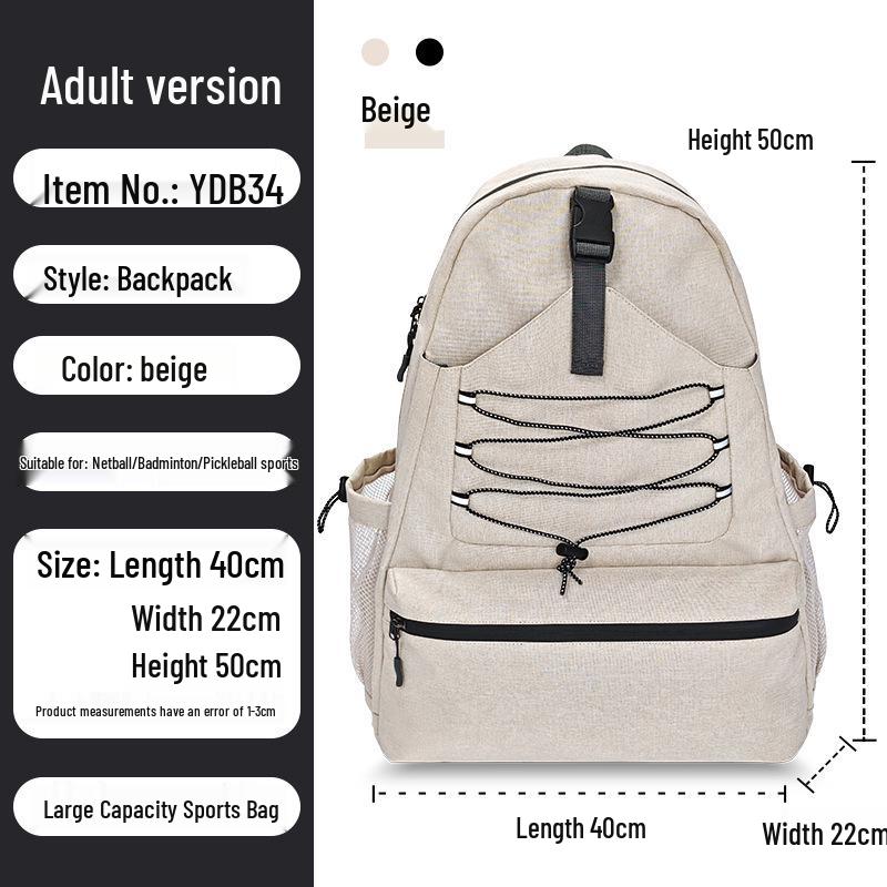 Large Cross-Border Tennis & Badminton Backpack: Holds 4 Rackets & Shoes