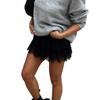 High-Waisted Pleated Lace Mini Skirt - Retro Streetwear Club Style for Women