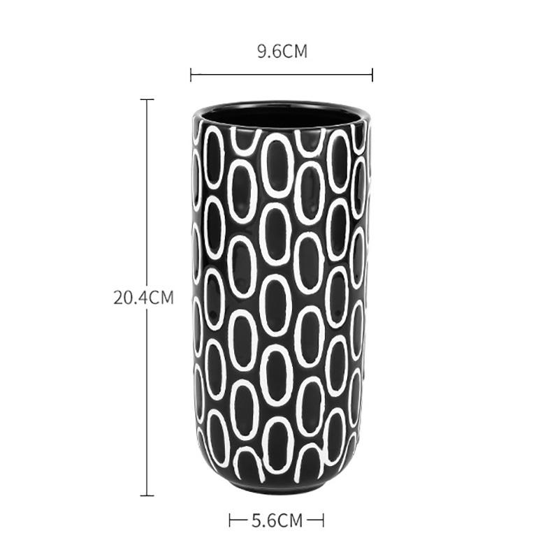 

Ваза Керамическая ваза Европейская классическая ваза Домашняя гостиница Цветочная композиция Модный орнамент Ваза S