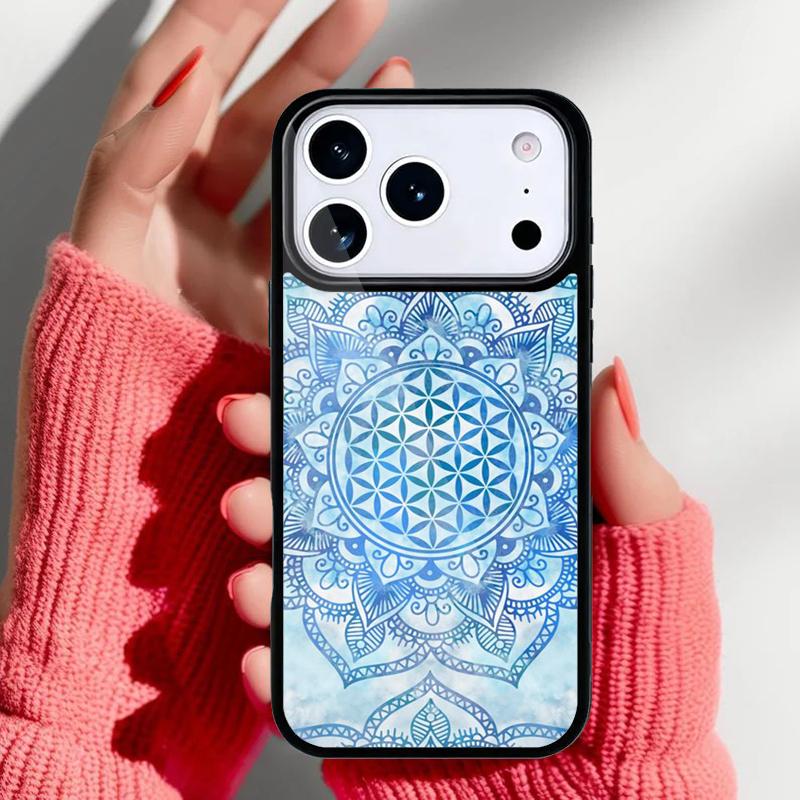 Flower Of Life In Lotus Pastel Golds soft Phone Case for iPhone 17 16 15 14 13 Pro Max Back Cover for 12 11 Pro Coque