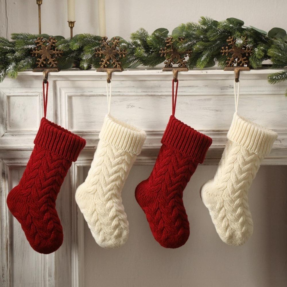 Knitted Christmas Sockings Santa Socks Christmas Decorations  Festive Supplies