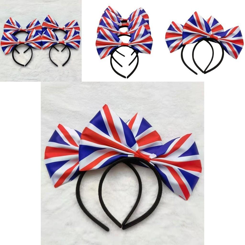 Eye-catching Union Jack Hairband Alice Headband With Large Bow Tie For Patriotic Celebrations