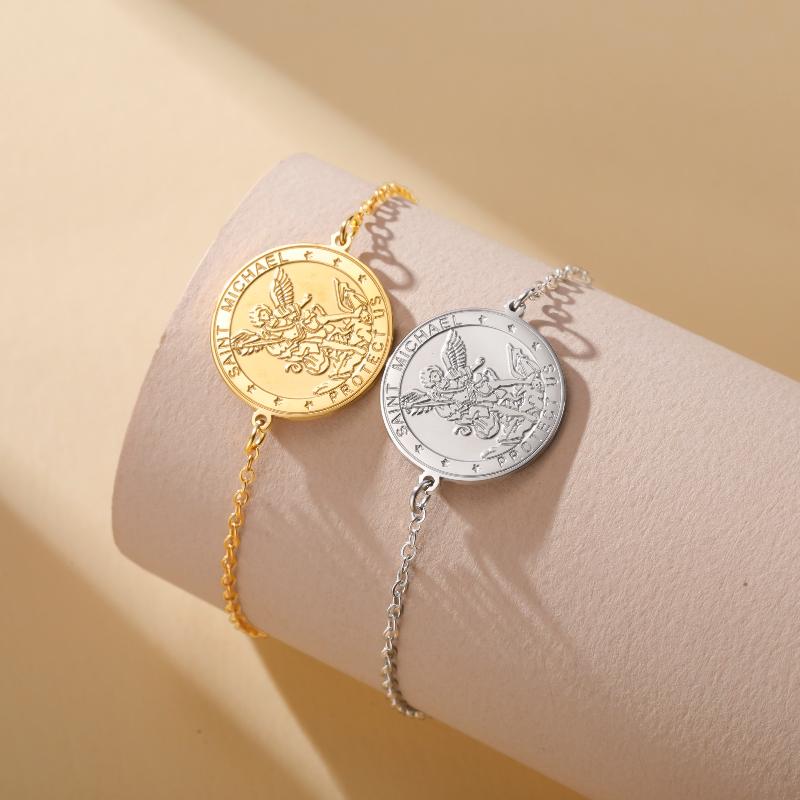 1 Stück Medaillon Armbänder Handgelenk Armband Erzengel Sankt Michael Armband Für Frauen Männer Talisman Vintage Schmuck Geschenke