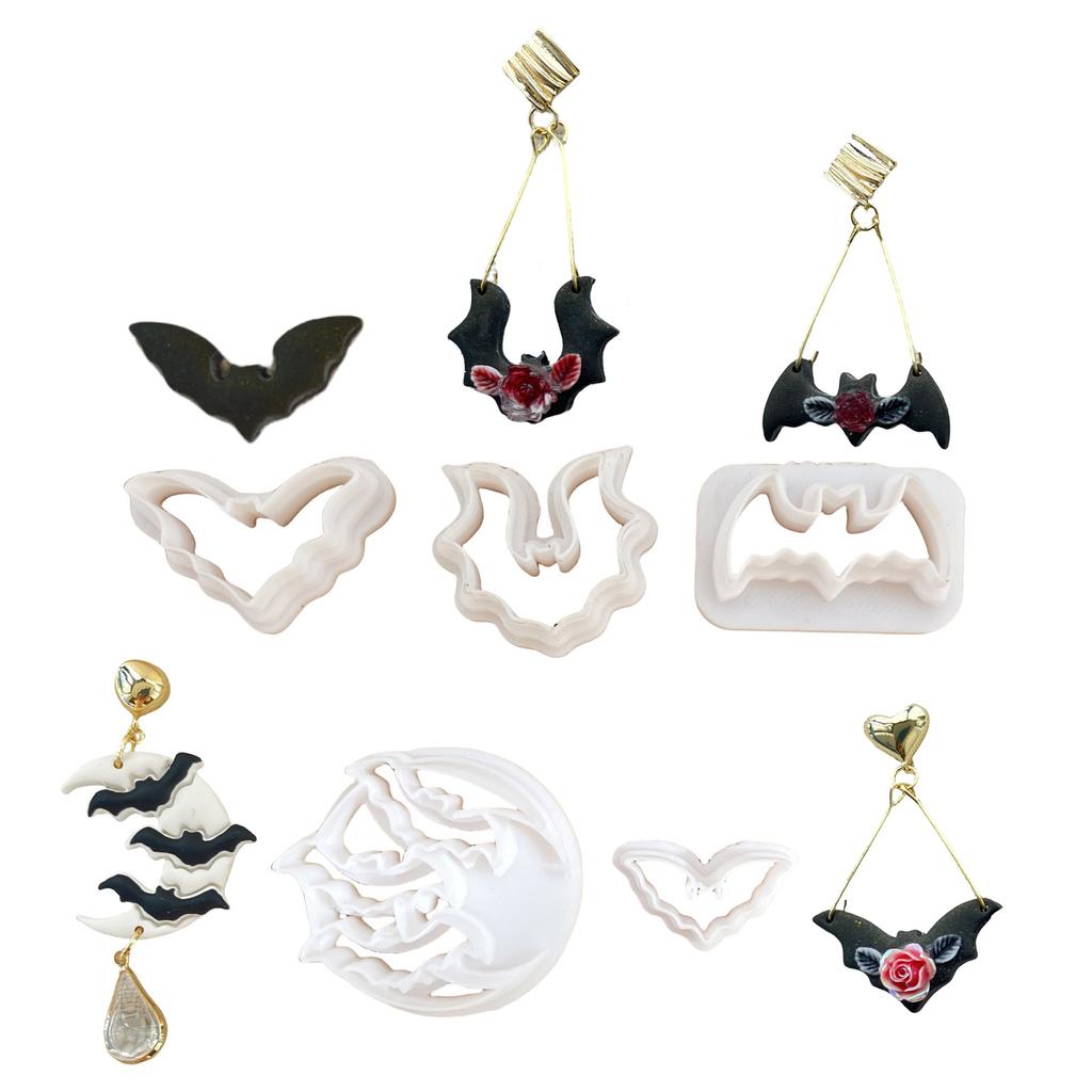 Earring Molds Jewelry Moulds for Earrings Pendant Keychain Jewelry Making Hand Crafting Clay Cutter Molds for Beginner