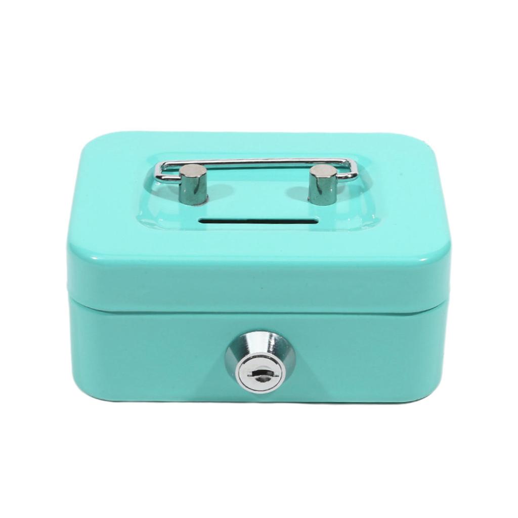 Mini Money Safe Box Key Money Holder Metal Storage Case Small Security Lock Box with Key Kids Portable Lockable Coin Boxes