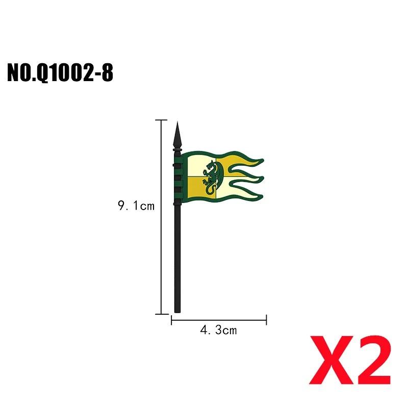 MOC Medieval Red Lion Black Eagle Castle Soldier Knight Horse Mount Building Block Military Figure Vest Armor Flag Toy Gift B036