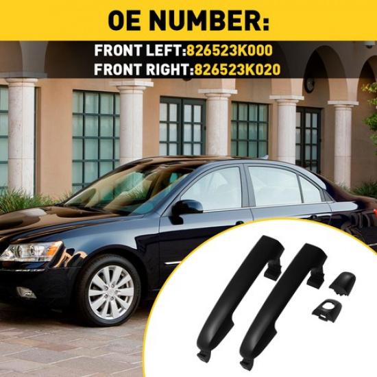 Black Door Handle Front Left Right Side LH RH for 2006-10 Hyundai Sonata Outside