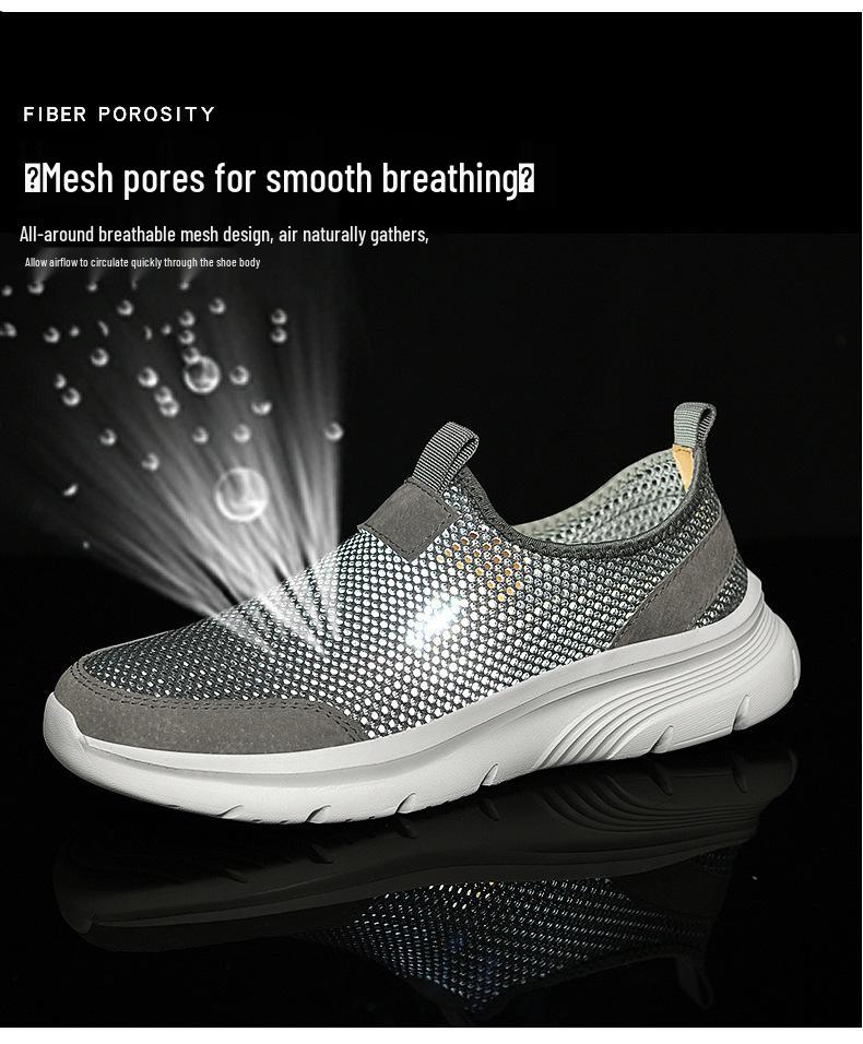 Men's Breathable Mesh Slip-on Loafers: Non-slip, Soft Sole, Casual Shoes for Dad