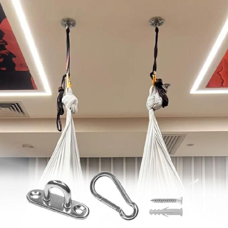 Marine Grade Stainless Metal Eye  Plate Hook Set Secure Yoga Fixation Plate Long Buckles for Yoga & Hammock Installation