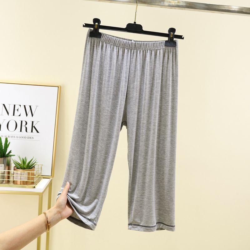 

Пижама женская летняя модальная свободная домашняя укороченные брюки шорты тонкие домашние брюки больших размеров ледяной шелк досуг укороченные брюки Light gray M (recommended 40.00 kg-50.00 kg