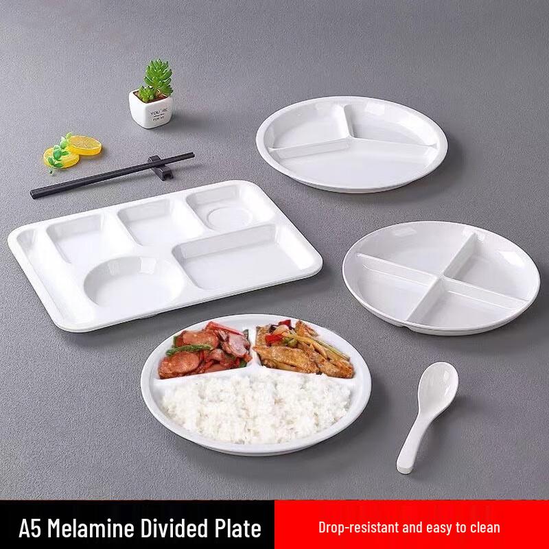 Jijun Melamine 3-Compartment Round Dinner Plate