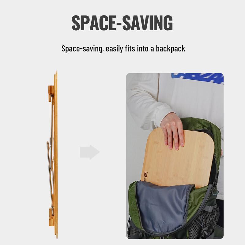 ZISIZ Portable Folding Bamboo Camping Table
