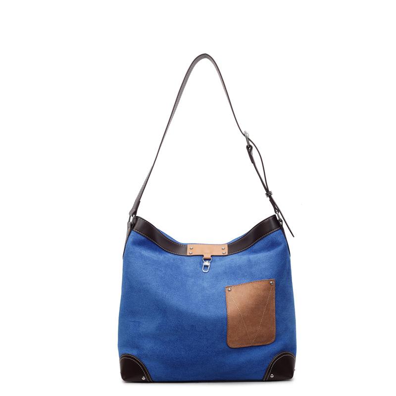 New casual and versatile contrast suede large-capacity women's bucket bag tote bag shoulder crossbody bag