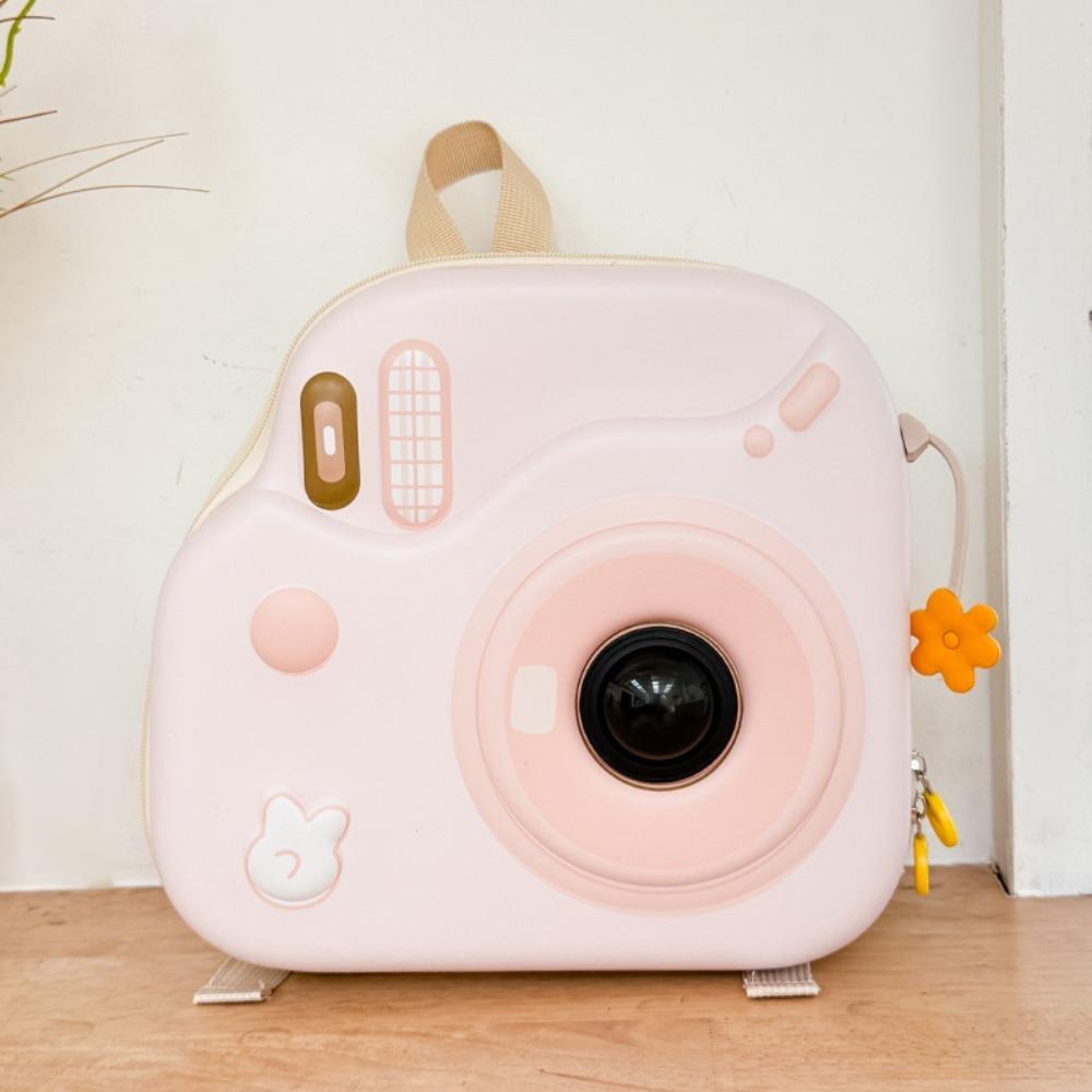 

LED Flash Children s Backpack Camera Shape Kindergarten Backpack New Children s Camera Bag Kids абрикосовий