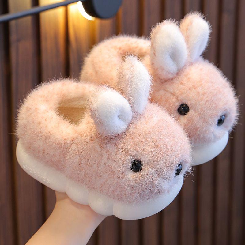 Soft Soled Cute Girls Shoes 2025 Winter New Kid Warm Cotton Shoes Simple Versatile Girls' Home Cotton Slippers Chanclas De Mujer