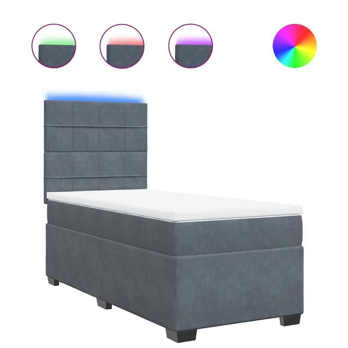 Maison Exclusive - Sommier à lattes de lit avec matelas Gris foncé 100x200 cm