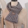 Korean Style Solid Color Knit Scarf Casual Men Women Scarf Fashion Winter Knitted Scarves  Unisex