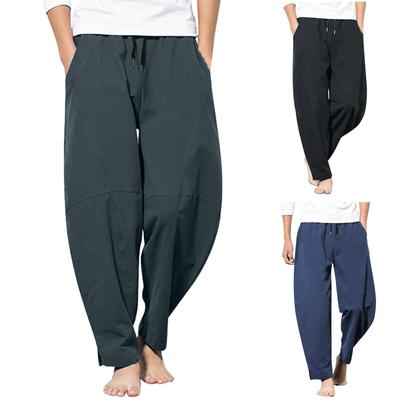 Fashion Men's Casual Solid Loose Sweatpants Trousers Jogger Wide Leg Pants