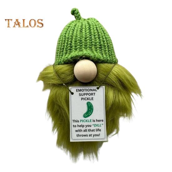 

Эмоциональная поддержка, гном-маринад, ручная работа, вязаный крючком огуречный орнамент, вязаная зеленая кукла-гном, подарок для женщин, мальчиков, девочек B